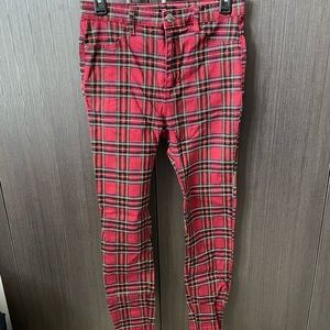 Plaid ankle pants
